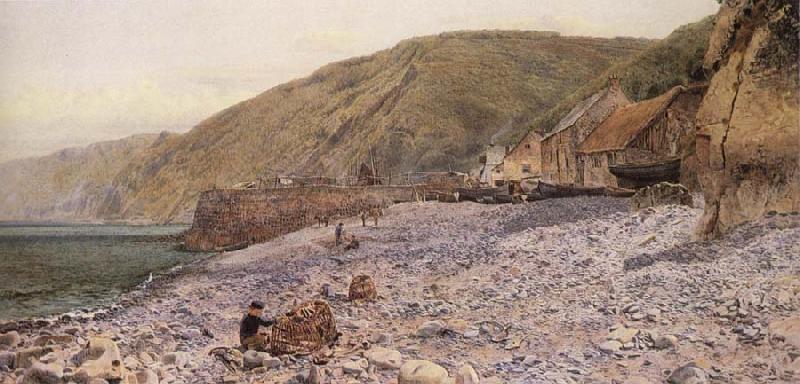 Charles Napier Hemy Among the Shingle at Clovelly France oil painting art